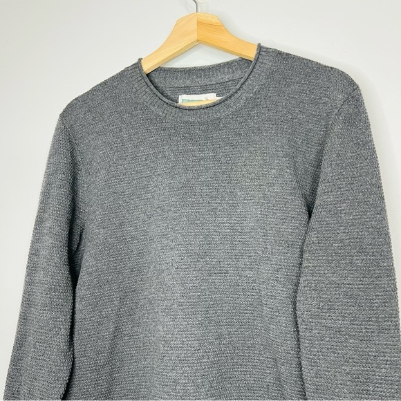 Textured Lightweight Knit Luxury Blend Fisherman Crewneck M - Picture 4 of 5